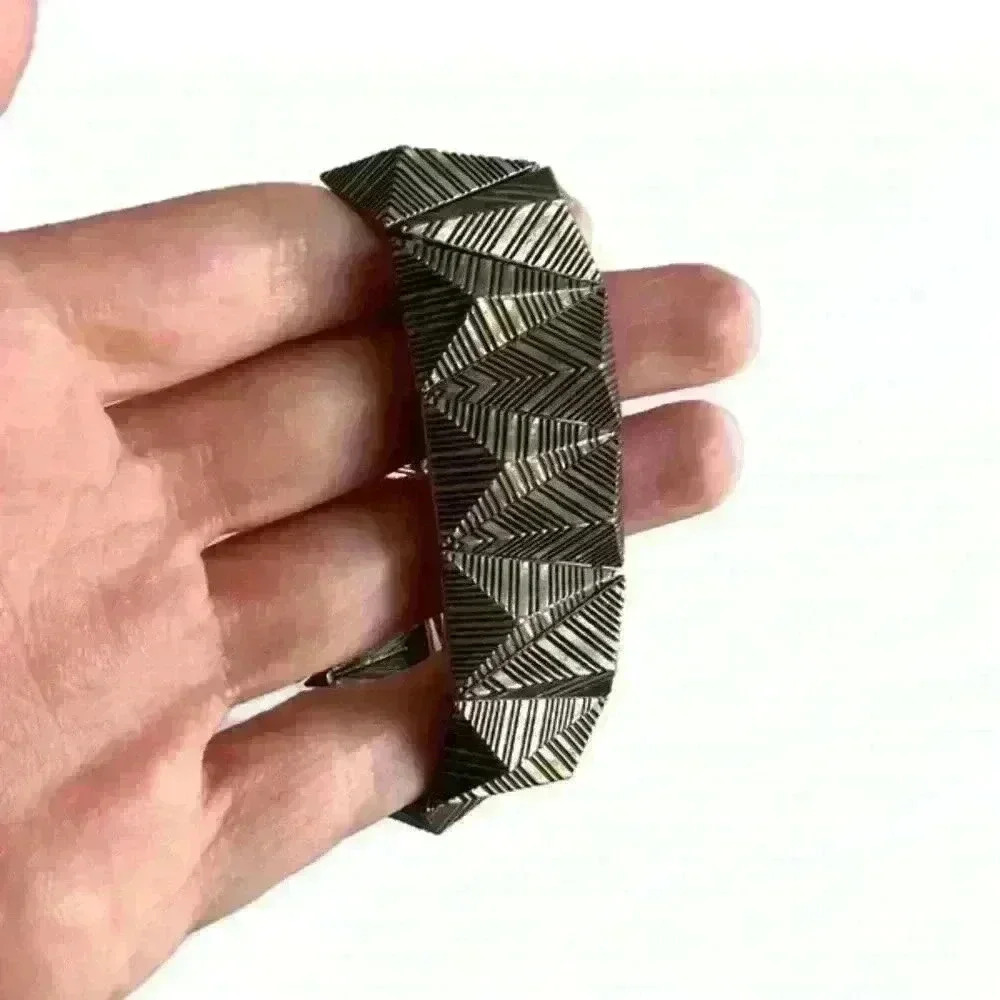 Triangle Aztec Chucky Brown Art to Wear  Bracelet Jewelry Accessory Boho